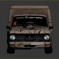 Beige Military Vehicle With Operation Reconnaissance Graphics Exposed Engine And Sturdy Tires