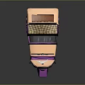 Purple Auto Rickshaw With Open Cabin Pink Top Checkered Seats And Flame Decal