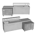 Stainless Steel Commercial Kitchen Workstation With Sink Storage Cabinets And Refrigeration Unit