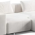 Modern Sectional Sofas In Gray And White With Ottoman Pillows And Throw Blankets 3d model