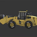 Yellow Heavy Duty Wheel Loader With Large Tires And Front Bucket