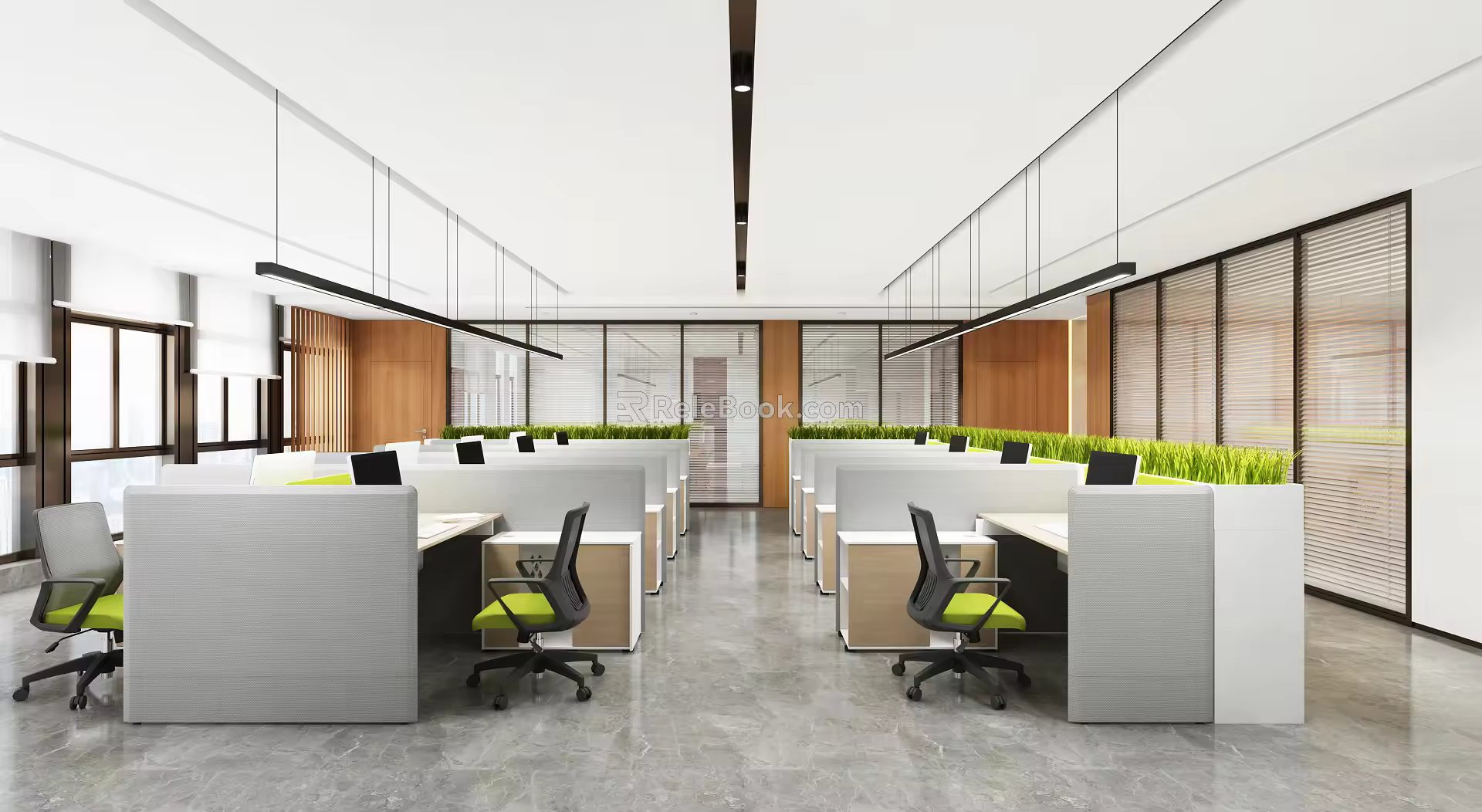 modern public office area open office 3d model