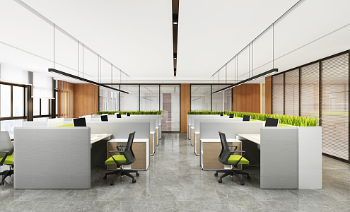 modern public office area open office 3d model