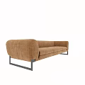 Brown Sectional Sofa With Modern Metal Frame And Comfortable Upholstery Design 3d model