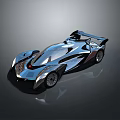 Streamlined Silver Concept Sports Car With Sleek Body Rear Wing And Futuristic Design