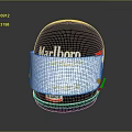 Black Weapon Helmet With Silver Visor Marlboro Logo And HANS Label