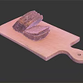 Fresh Sliced Bread on Wooden Cutting Board Against Black Background