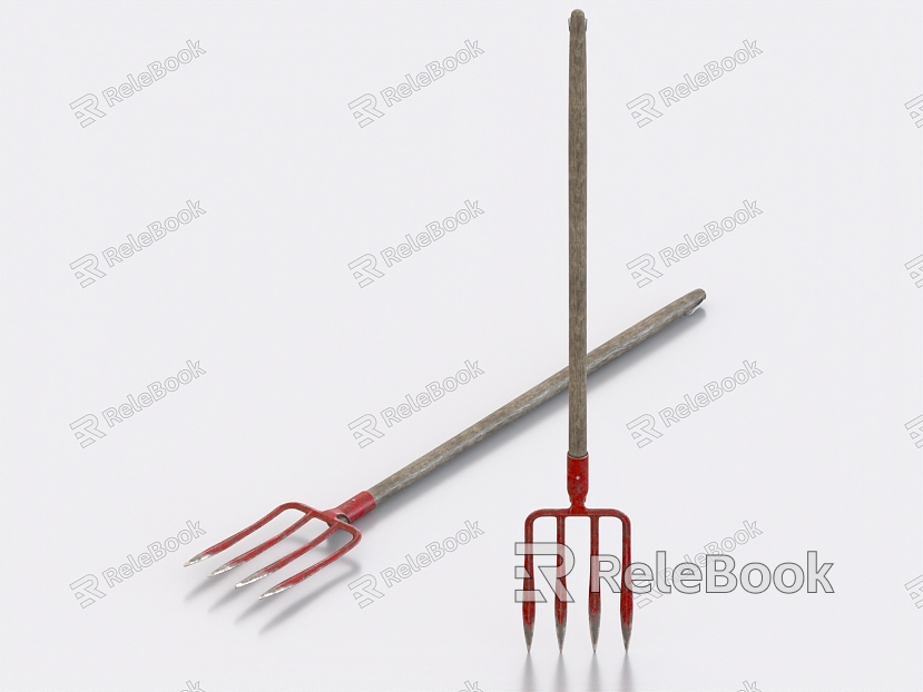 Iron Fork Pitchfork Tools Farm Tools model