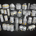 Various Types of Industrial Equipment Including Tanks Reactors Towers and Storage Vessels