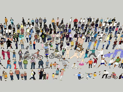 Large Collection of Diverse People in Various Activities and Different Poses 3d model