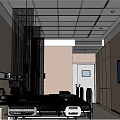 Bright Modern Hospital Ward Interior With Beds White Nightstands Pink Curtains And TV