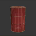 Red Metallic Oil Barrel With Vintage Design On Dark Reflective Background