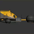 Yellow Hex Marked Vehicle With Large Wheels And Robust Industrial Structure 3d model