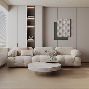 Modern three-seat sofa 3d model