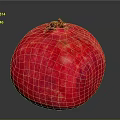 Fresh Red Pomegranate With Shiny Surface And Whole Ripe Fruit