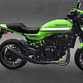 Green Modern Motorcycle With Black Seat And Sporty Design Elements