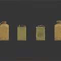 Vintage Military Canteens in Various Sizes and Green Brown Color Tones