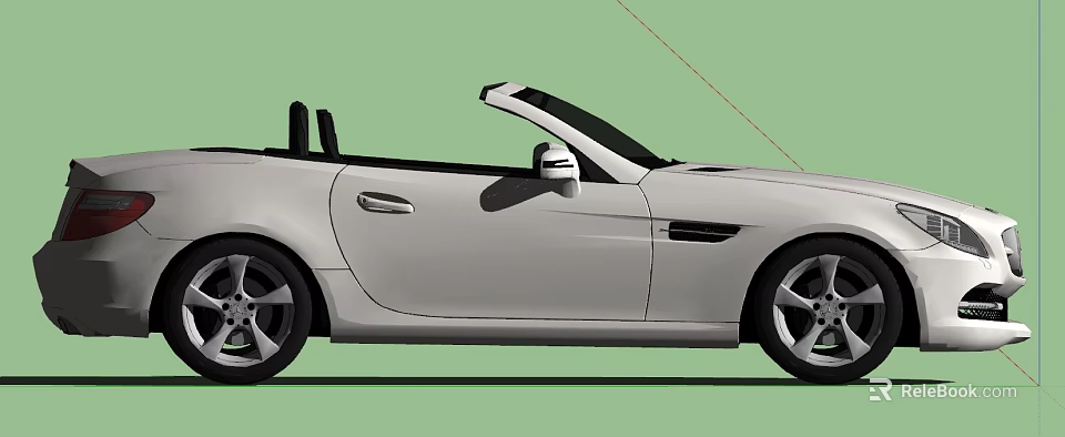 White Modern Convertible Car With Open Top And Sleek Exterior Design 3d model