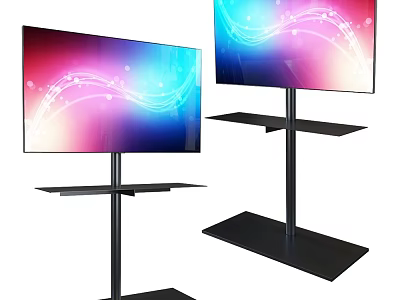 Sleek Modern Computer Monitors With Stable Stands And Vibrant Screen Displays 3d model