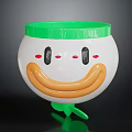 Cute Accent Furniture In White Green With Smiley Face Red Cheeks And Orange Mouth