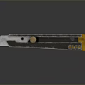 Tactical Weapon With Retractable Metal Blade Yellow Black Handle And Safety Lock