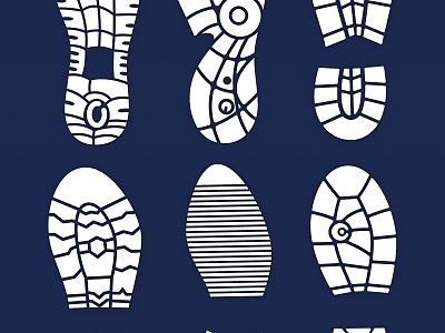 Shoe print sole pattern human footprint cartoon element pattern illustration 3d model