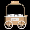 Lianlang Square Functional Carts with Shopping Bags Flower Display and Gold Accents