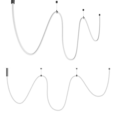 Modern Minimalist White Curved Chandelier Designs With Multiple Styles For Home Interior Decoration 3d model