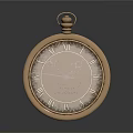 Vintage Brass Pocket Watch With Roman Numeral Dial And Shiny Case
