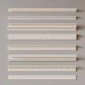 White Decorative Moldings Featuring Various Patterns And Architectural Trim Styles 3d model
