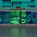 Modern Automotive R&D Center With Digital Displays Data Visualization And Car Model