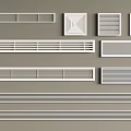 Various Modern Air Conditioner Vent Designs With Different Grille Styles And Patterns