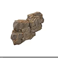 Stacked Rocks With Natural Texture And Gray Background For Decorative 3d model