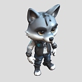 Cyberpunk Wolf Cartoon Wolf Cartoon Character Cute Wolf Hand-painted Wolf Wolf Man Low Face Number Low Model Simple Model Game Sub-era Film and Television Level Super Realism 3d model