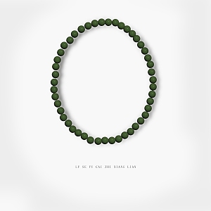 Green jade material necklace 3d model