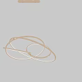 Artistic Modern Chandelier With Intertwined Metal Rings And Hanging Cables