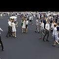 Large Crowd of People Standing and Gathering on Gray Open Surface Area