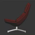 Modern Red Leather Single Accent Chair With Button Tufted Design And Chrome Legs