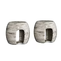 Two Round Stools With Wood Grain Texture And Hollow Design 3d model
