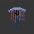 Future Themed Stage Design With Large Screen Pink Blue Lighting And Backdrop