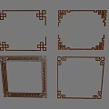 Traditional Chinese Decorative Lines With Intricate Patterns For Ornamental Frames 3d model