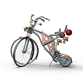 Stylish Retro Bicycles With Red Seats Copper Accents And Unique Frame Design