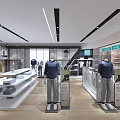 Modern Stylish Clothing Store Interior With Dressed Mannequins Display Racks And Clothing Displays