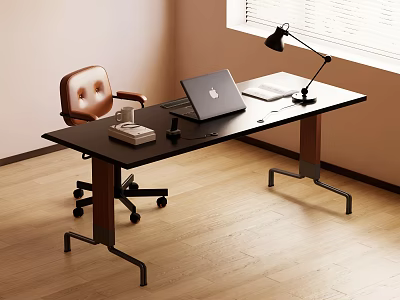 Modern desk chair computer desk 3d model