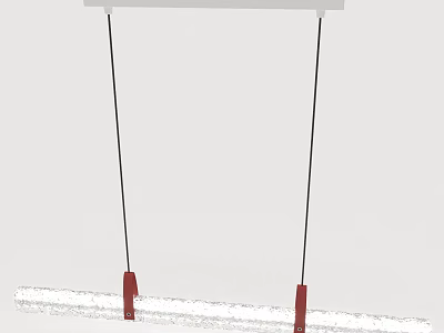 Unique Shaped Modern Pendant Light With White Body Red Connectors And Black Hanging Wires 3d model