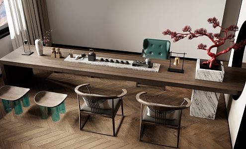 New Chinese Tea Table and Chair Combination Tea Table Tea Table and Chair Tea Table 3d model