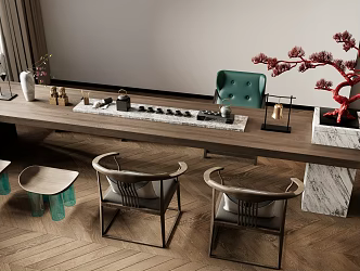 New Chinese Tea Table and Chair Combination Tea Table Tea Table and Chair Tea Table 3d model