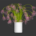Beautiful Pink Bell Shaped Flowers Arranged In Silver Vase On Dark Background