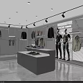 DAROISI Plus Size Men's Clothing Store Interior with Mannequins and Display Racks