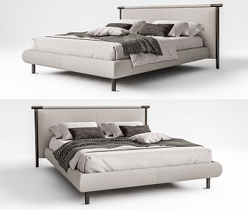 New Chinese Minotti Double Bed 3d model